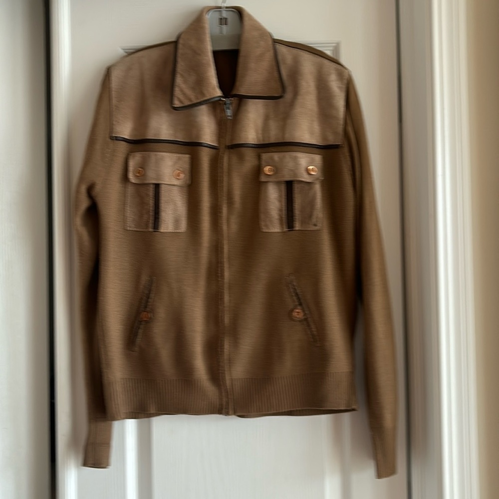 Men’s Vintage suede and acrylic cardigan